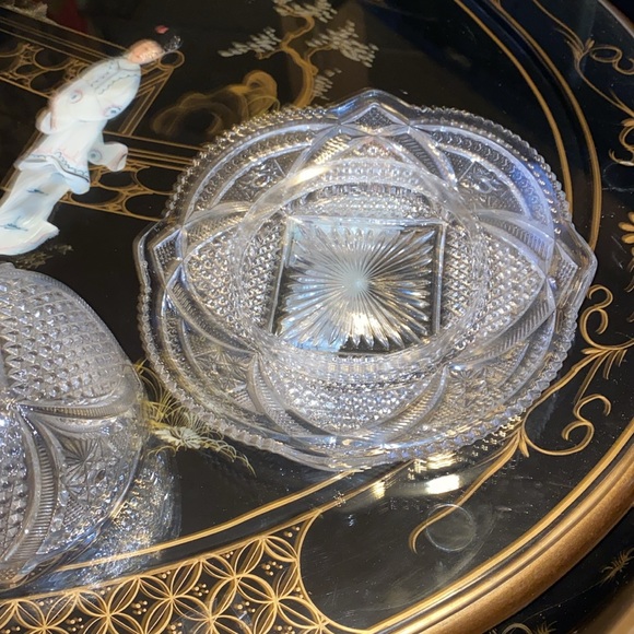 Antique EAPG Covered Butter Cheese Dish 
US Glass Company No 15054, MA (OMN) - Picture 3 of 4